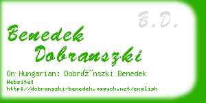 benedek dobranszki business card